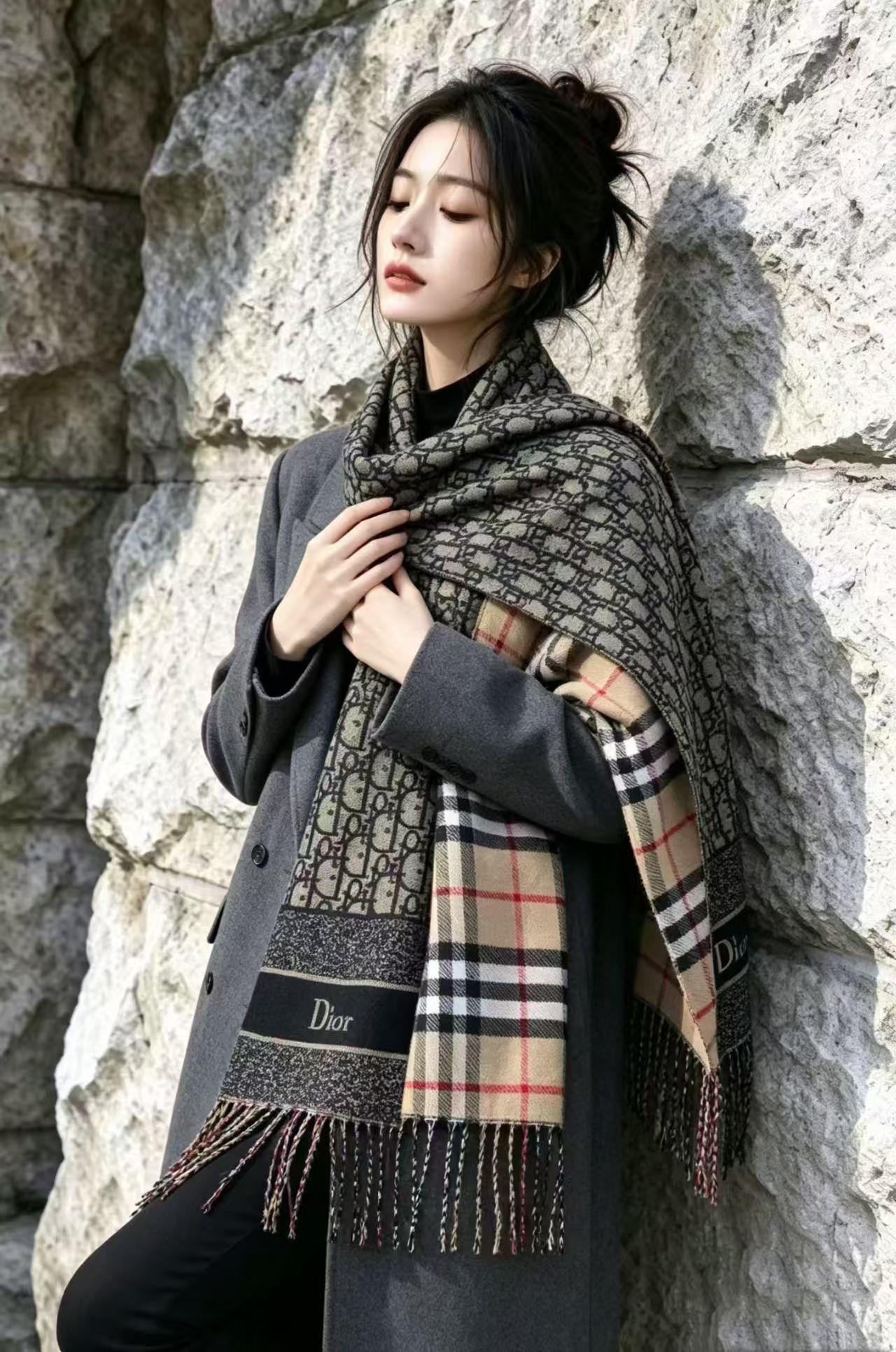 오블리크 체크 하프 디자인 머플러/도매문의
